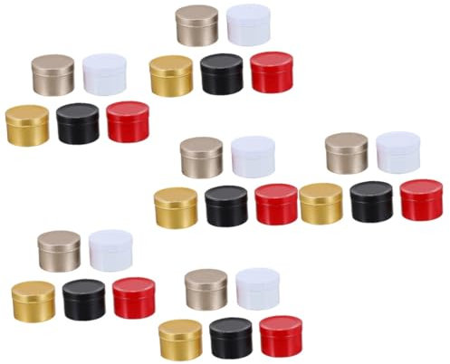 STOBOK 30pezzi Barattoli Di Metallo Per Candela e Tè Contenitori Vuoti Satinato Per Regali e Decorazioni Natalizie