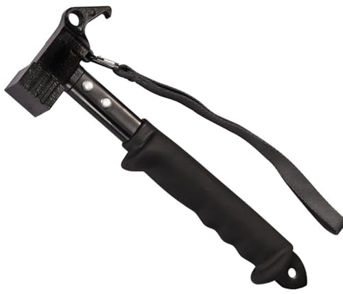 Camping Hammer Heavy Duty mit Zelt Pfahl Entferner, Multifunktionaler Zelt Hammer Zelt Mallet mit Haltegurt, für Camping, Wandern (Black)