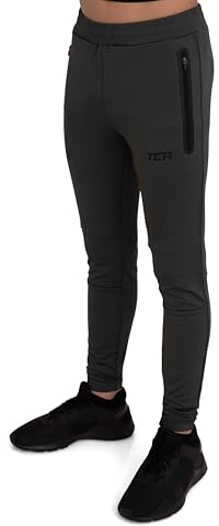 TCA Niño Rapid Pantalon con Bolsillos con Cremallera - Pantalones Chandal Pistero - Verde Oscuro, 6-8 años
