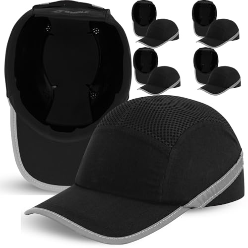 BWOLF TRIVOR Anstoßkappe Herren Stoßkappe Sicherheitskappe Sicherheitshelm mit ABS-Schale EN 812 mit Reflexstreifen Schutzhelm Helmkappe