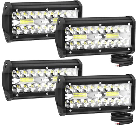 NAIZY - Proyector de trabajo LED (120 W, 12 V, 4 unidades, impermeable, IP67, para SUV UTV ATV