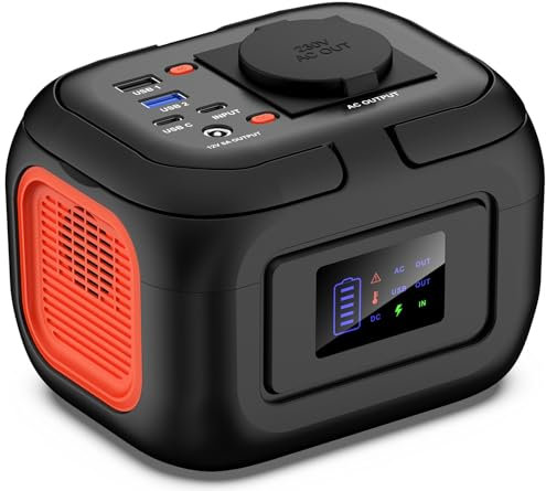 SinKeu Powerstation portatile 97 Wh, 26400 mAh, mini generatore con presa AC da 120 W, 230 V, 12 V, DC, porte USB per cellulare, laptop, alimentazione mobile, batteria per campeggio, viaggio