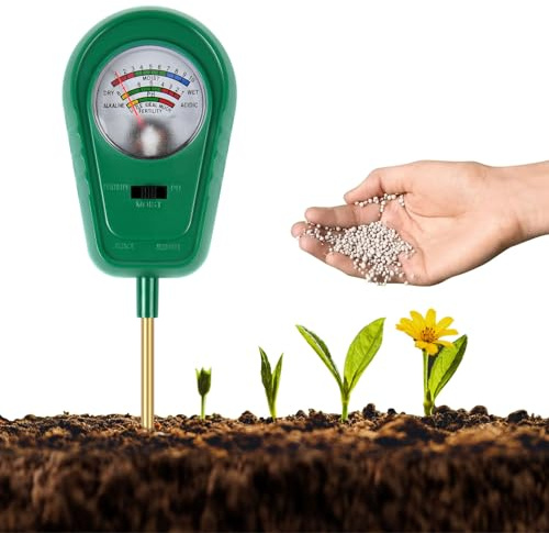ANOMM Soil Moisture Meter, 3-in-1 Soil Moisture/Fertility/pH Tester, Plant Soil Meter, Suitable for Garden Care, Lawns, Agriculture and Indoor/Outdoor Plants (No Batteries Required)