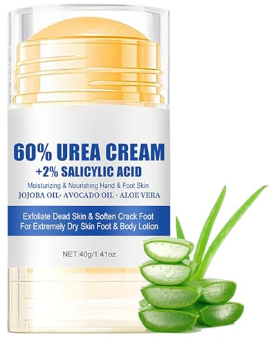 Urea Cream 60 Percent for Feet, Urea Foot Cream, Foot Cream for Cracked Heels and Dry Skin, Callus Remover Nourishes Soften, Foot Moisturiser for Women&Men,Maximum Strength, 40g