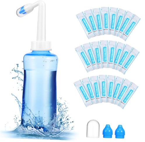 Holibanna Nasenspülflasche Mit Automatischem Ventil Nasenwaschflasche Für Erwachsene Nasenspülsystem Mit Salz Nasendusche Für Effiziente Reinigung Ohne Auslaufen