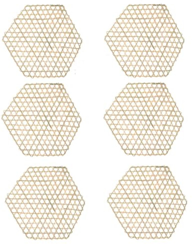 6Pcs Bamboo Mesh Mat Hexagon Bamboo Steaming Mat Non Stick Food Steamer Liner for Dumpling Steamer Cooking Baking
