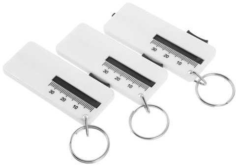 MAGICLULU Misuratore Abs e per 3 Pneumatici Profondità Portatile di Pezzi in Bianco, Facile da Usare Resistente per Auto e Moto