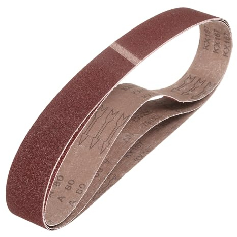 QUARKZMAN 50mm x 1220mm Nastri Abrasivi, 3Pz 80 Grana Carta Vetrata per Levigatrice Ossido di Allumina Per Lavorazione Legno, Lucidatura Metalli, Affilatura Coltelli