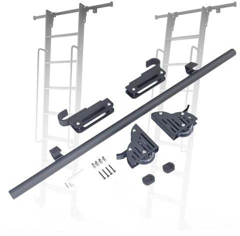 Kit hardware per scala mobile per biblioteca, tubo tondo in acciaio (senza scala), binario da 3 m con ruote a rulli per interni, casa, soffitta e biblioteca
