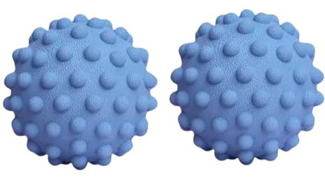 Vyloky 5cm Faszienball aus TPR – Hoch elastische Massagekugel für Nacken, Rücken & Füße | Tragbare Selbstmassage bei Verspannungen | Büro/Reise geeignet | Rosa & Blau (2 blau)