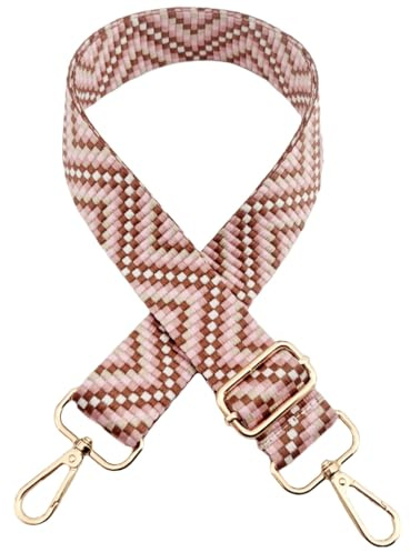 Justerbar väskrem för ombyte, bred axelrem för väskor kvinnor, 3,8 cm väskrem med karbinhake guld, axelrem för kvinnor modern crossbody, handväska, lotusrotsrosa, 507