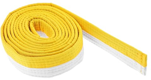 MAGICLULU Ceinture d'arts Martiaux Taekwondo Judo Karaté Colorée Blanche et Jaune 280 Cm, Souple et Ajustable, pour Entraînement, Passage de Grade et Compétition