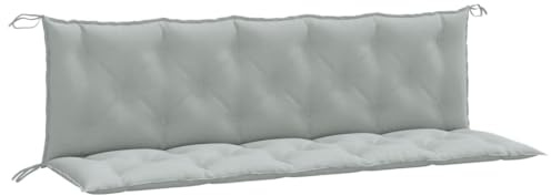 XHNIFBN Gartenbank Auflage 2er Set 180x50x7 cm Hellgrau Meliert Bequeme Bankkissen Sitzkissen und Rückenkissen aus Polyester für Gartenbank Terrassenmöbel und Indoor-Bänke