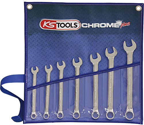 KS Tools 518.3020 CHROMEplus Ringmaulschlüssel-Satz, abgewinkelt, 7-tlg. Zoll