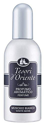 Tesori d'Oriente - Profumo Aromatico Muschio Bianco, dalla Fragranza Talcata, Note di Rosa, Fava Tonka e Vaniglia, 100ml