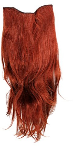 WIG ME UP - H9505-350 Clip-in Haarteil mit 7 Klammern, 3/4 Perücke Tizian-Rot 60 cm Haarverlängerung Wig