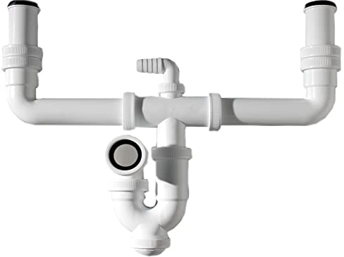 S&M 750274 Sifone Doppio Curvo con scarico lavatrice/lavastoviglie Ø 1 ½ x 40 mm