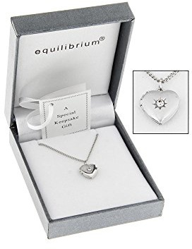 Equilibrium Silver Plated Necklace Heart Locket Christening Childs Bridesmaid