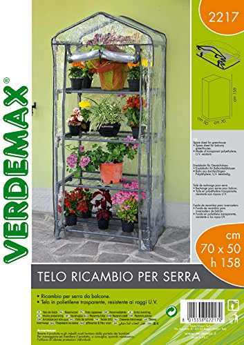Verdemax 2217 - Foglio di Ricambio per Serra Azalea, 70 x 50 x 158 cm, Colore: Grigio