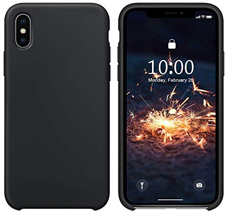 SURPHY Nior Schutzhülle für iPhone XS, Flüssigsilikon mit weichem Mikrofaser-Kissen, Innenfutter, stoßfest, Schutzhülle für iPhone XS/X 5,8 Zoll (14,7 cm)