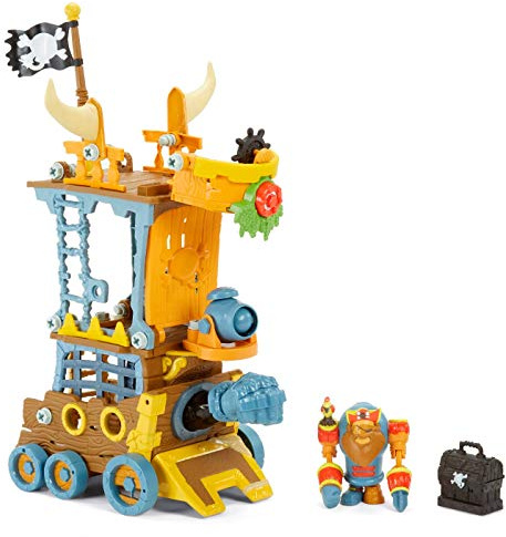 Little Tikes 647093 Kingdom Builders-Wreckin Featuring Bashers Leader Captain Cannonblast with 25+ Roller Pieces Including Dropping Balcony, Shooting Iron Faust, Cannon & Many More-Kids Ages 3+, Multi