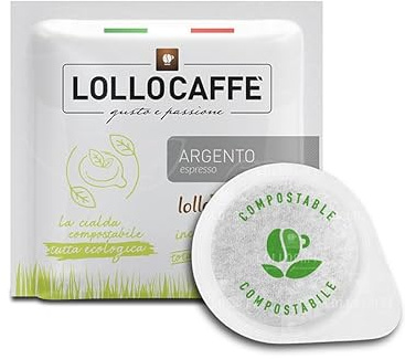 900 Cialde Filtro Carta 44Mm Lollo Caffe' Miscela Argento Espresso