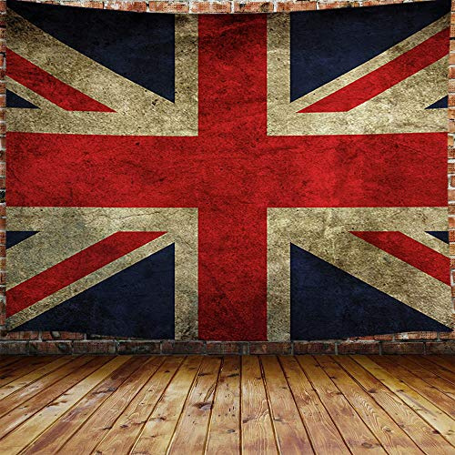 JAWO Britische Flagge, Wandteppich, Vintage-Stil, Großbritannien, England, UK-Flagge, Dekor, Wandbehang für Schlafzimmer, College, Wohnheim, TV-Hintergrund, Heimdekoration, 152.4 x 101.6 cm