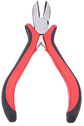 LiQunSweet Cadenas de corte lateral de acero endurecido al carbono, cortador de alambre de memoria, prácticos alicates tenazas cortacables de joyas, 11,7 cm