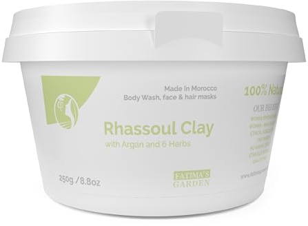 Fatima's Garden Argile de Rhassoul aux Herbes - Poudre Détox Visage, 250g