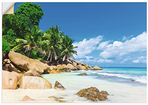 ARTland Wanddeko Wandtattoo selbstklebende Vinylfolie 100x70 cm Karibik Südsee Strand Natur Palmen Natur Malediven R2PV