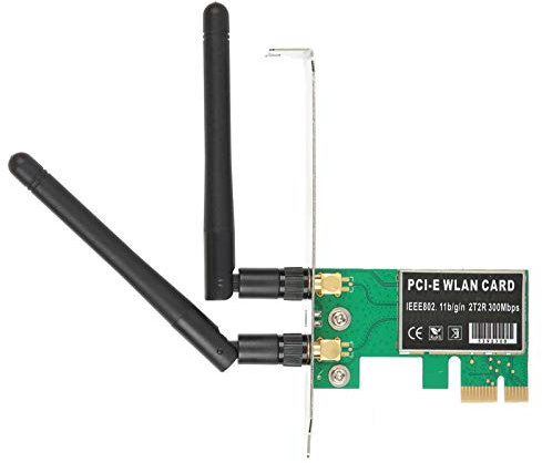 Tarjeta PCIE WiFi, Tarjeta de Red WiFi de 300 Mbps con Antena de Alta Ganancia de 2x6DB, Adaptador de Tarjeta de Red inalámbrica de Banda Dual, Tarjeta de Red inalámbrica PCI Express