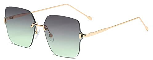 Sunglasses Modische Sonnenbrille Big Frame Oversize Sonnenbrillen Damen Designer Randlose Vierkantfarben Brillen Vintage