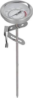 Termometro per Frittura in Acciaio Inossidabile con Clip, 20~280°C Analogico, Termometro per latte, per barbecue, Friggitrice ad immersione, Caramelle, Tacchino