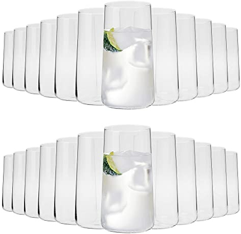 KIAPPO Longdrinkgläser Set 540 ml - 24 Stück Gläsern - Trinkgläser - Modernes Minimalistisches Design für Wasser und Kalte Getränke - Kristallglas - Spülmaschinenfest