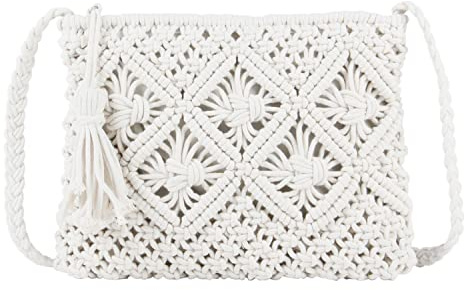 LHHMZ Damen Handgemachte Strand Crossbody Handtasche aus Stroh Sommer Strand Umhängetaschen Kleine aus Stroh