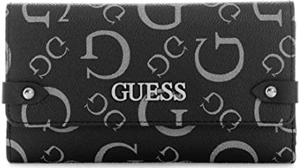GUESS Factory Damen Keston Logo Slim Clutch, schwarz, Geldbörse