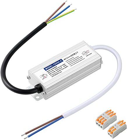 Karyoosi LED Trafo 24W 2A, Trafo 230V auf 12V, LED Transformator Wasserdichtes IP67 LED Netzteil Für Beleuchtung im Innen- und Außenbereich