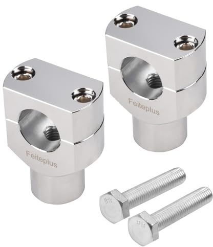 ROUND 1 Handlebar Bar Risers Motorcycle Bar Clamps Compatible with Harley Handle Bar Riser Extension Kit Chrome,1.5inch Raise
