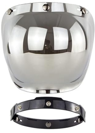 Bubble Visor PC Motorrad Helm Visier 3 Snap Helm Windschutzscheibe mit Rahmen Set für Drei Knopf Helme für Motorradfahrer
