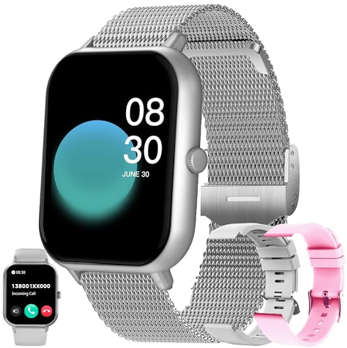 Smartwatch Uomo Donna,Effettua o Risposta Chiamate, 1,83 Orologio Digitale Monitor del SpO2/Sonno, 24H Cardiofrequenzimetro,Fitness Tracker,IP68 Sportivo, Smart Watch Contapassi Android iOS (Argento)