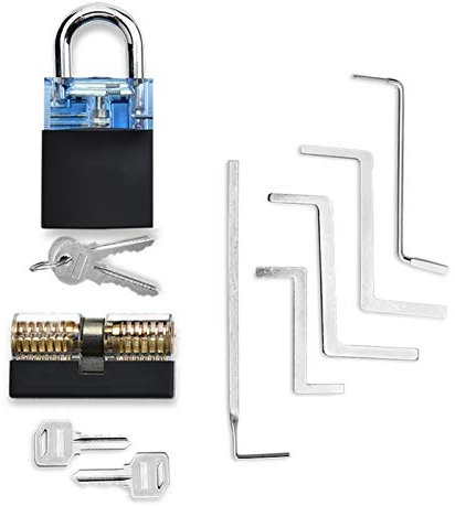 Kit de Crochetage Serrure,Transparente Cadenas, Locksmith Fournitures Tension Tenture Tool Pratique Lock Choisir Set Ensemble Fixation Cadre cassée Key Tools Handware (Color : AS shown in figure 6)