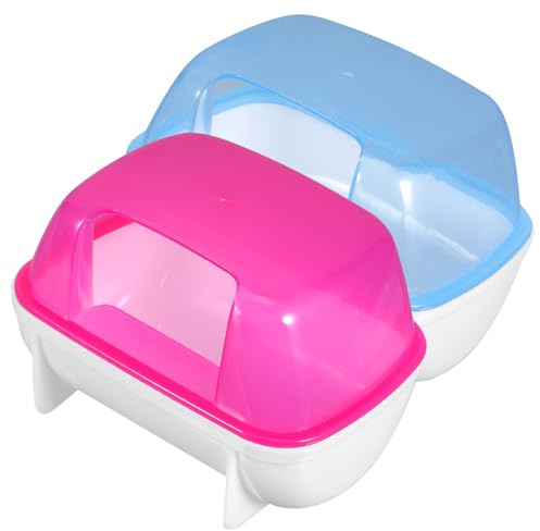 Hamster Sand Bath House with Detachable Design, 2 Pack Plastic Blue