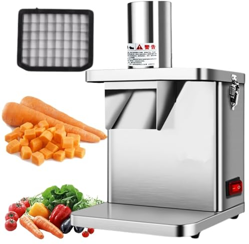 LFfwynog Rallador eléctrico, Picador Comercial de Verduras, procesador de Alimentos Multifuncional, Cortador de Patatas eléctrico, trituradora automática de Cebolla,9.3 * 9.7mm