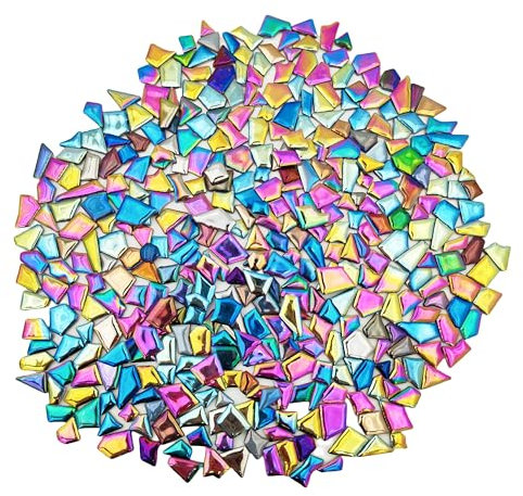 Piastrelle per mosaico irregolari in ceramica, 500 g, 0,5-2 cm, piccole pietre per mosaico fai da te, artigianato, hobby, arte, decorazione da parete della casa (arcobaleno misto)