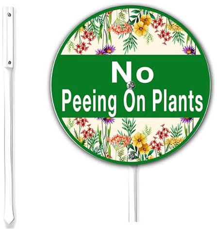 Horienteeon Panneau de jardin « No Peeing On Plants » - Panneau rond en aluminium antirouille - 23,4 cm - Fleurs sauvages - Ferme, rue, jardin, porche, cour - Décoration extérieure et pelouse
