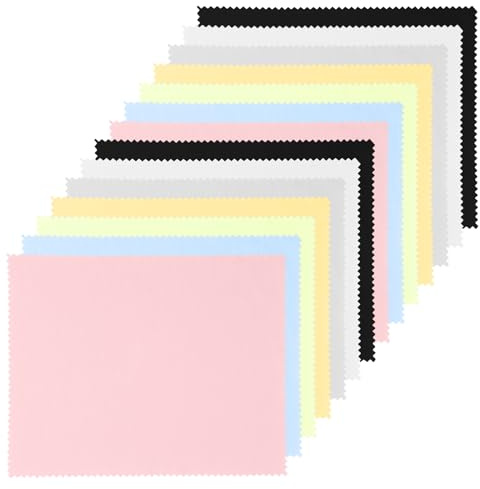 14 Piezas Paños para Limpieza de Gafas, 15x18 cm Trapos Limpia Gafas, Reutilizable Paño de Limpieza de Lentes, Multicolor Paño Microfibra Pantalla para Anteojos Portátiles Telefonos Tabletas Cámaras