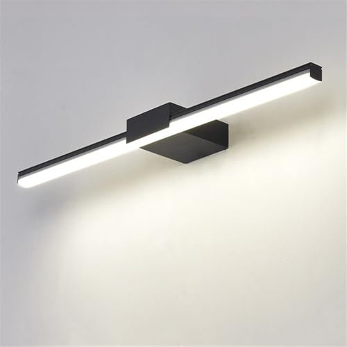 HMAKGG LED Spiegelleuchte Bad 100CM, Badlampe Spiegellampe Neutralweiß 4000K, IP44 Wandbeleuchtung Badezimmer Wandleuchte Aluminium, Spiegel Schminklicht Schwarz,20W (100CM)