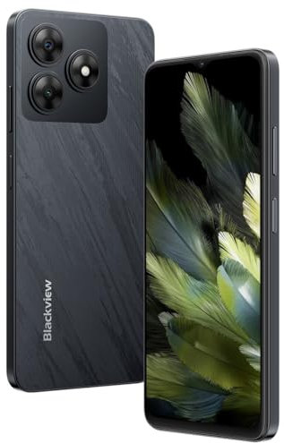 Blackview Wave 8 4G Android 14 Smartphone ohne Vertrag, 12GB+128GB (2TB Externer SD), 6,56'' HD+ Bildschirm (Augenkomfort-Modus), 13MP+8MP, Dual-SIM Handy, Smart-K Box Lautsprecher, GPS Schwarz