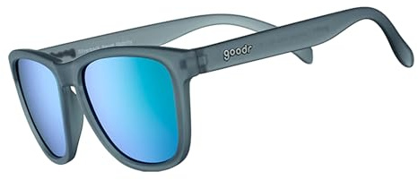 goodr Silverback Squat Mobility Polarized Sunglasses, Medium Sized (OG), Dark Gray Translucent Frames with Light Green Mirrored Reflective Lenses, UV400 Protection, No Slip, No Bounce