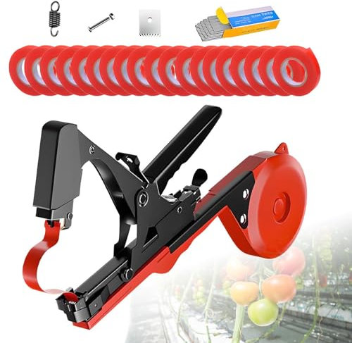 YZRDCXM Plant Tying Machine,Vineyard Tying Machine,Garden Tapetool Tapener with 20 Roll Tapes, 1 Box Staples and 1 Replacement Blade,Adjustable Blade Width, Automatic Rebound,for Grapes Tomatoes